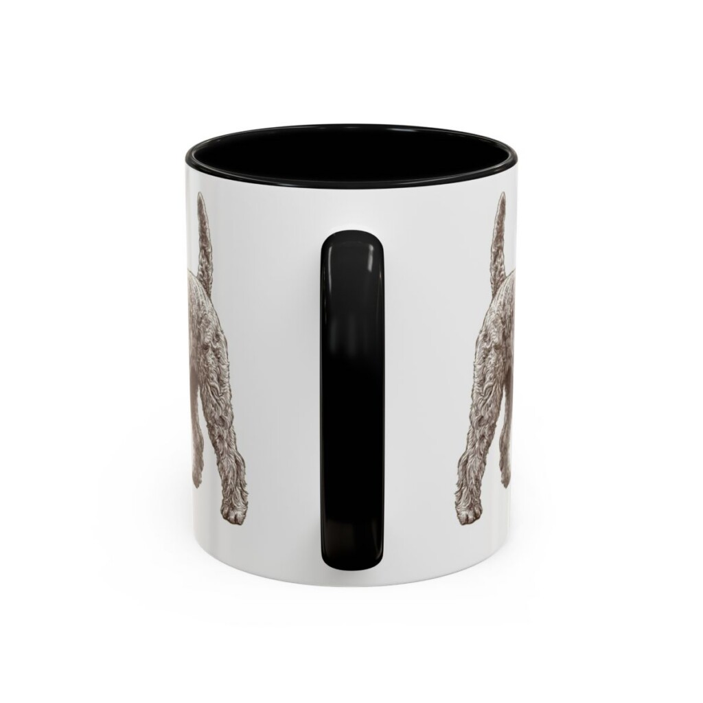 11oz Kerry Blue Terrier Mug, Black, back view