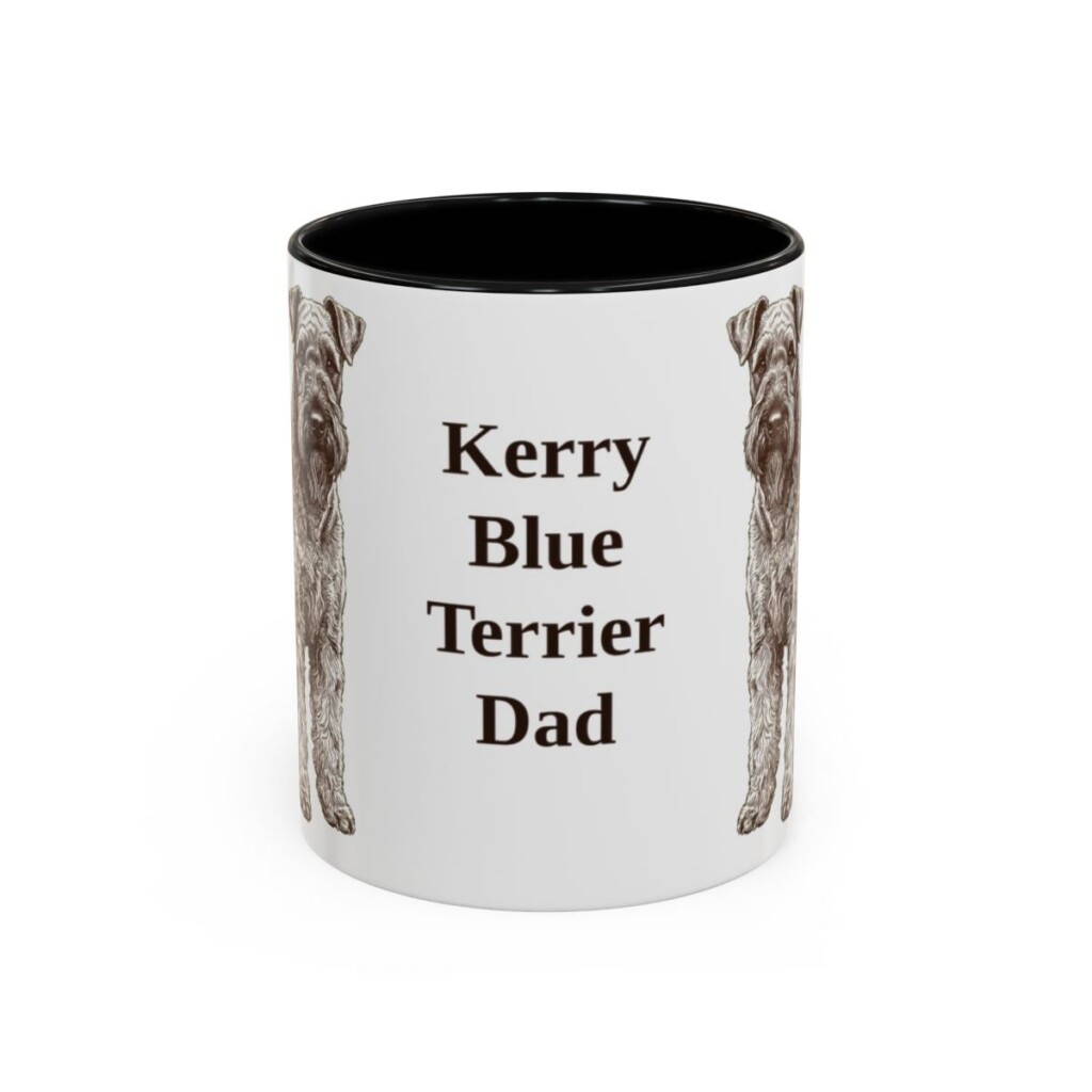11oz Kerry Blue Terrier Dog Dad Mug, Black, front view
