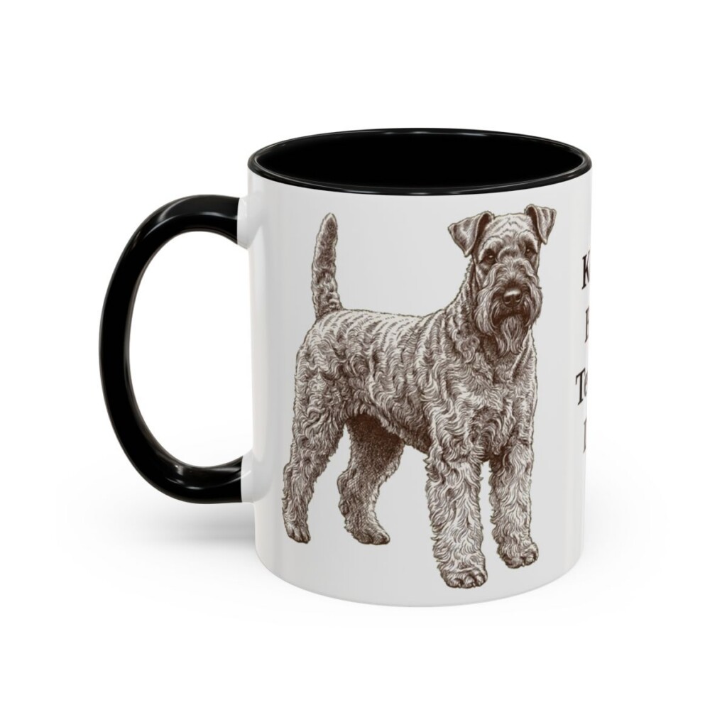 11oz Kerry Blue Terrier Dog Dad Mug, Black, left side view