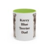 11oz Kerry Blue Terrier Dog Dad Mug, Light Green, front view
