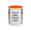 11oz Kerry Blue Terrier Dog Dad Mug, Orange, front view