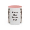 11oz Kerry Blue Terrier Dog Dad Mug, Pink, front view
