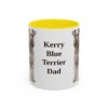 11oz Kerry Blue Terrier Dog Dad Mug, Yellow, front view
