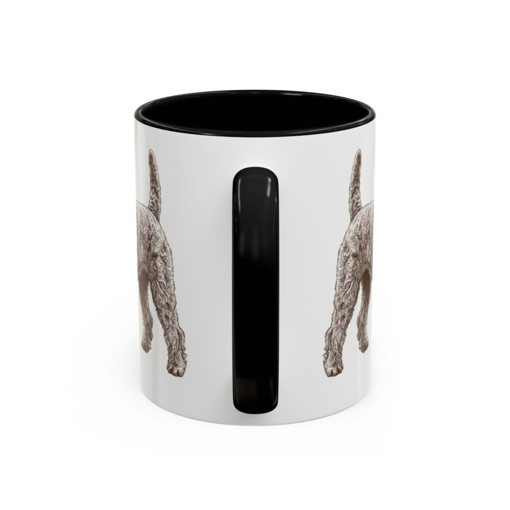 11oz Funny Kerry Blue Terrier Mug, Black, back view