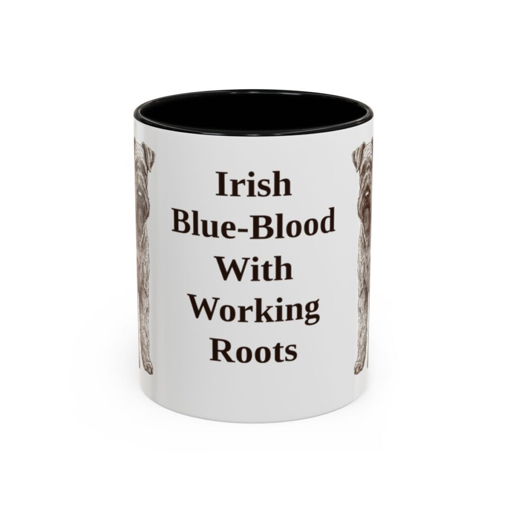 11oz Funny Kerry Blue Terrier Mug, Black, front view