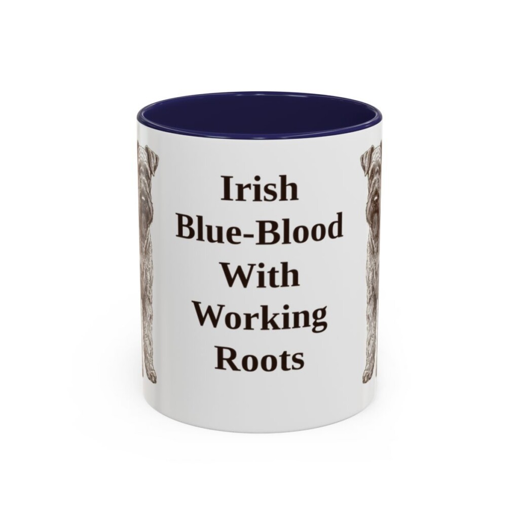11oz Funny Kerry Blue Terrier Mug, Navy, front view