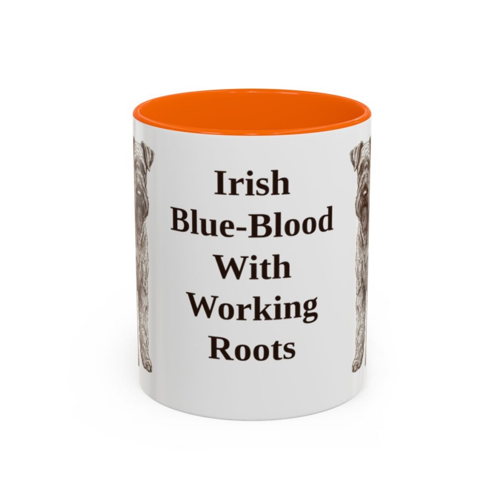 11oz Funny Kerry Blue Terrier Mug, Orange, front view