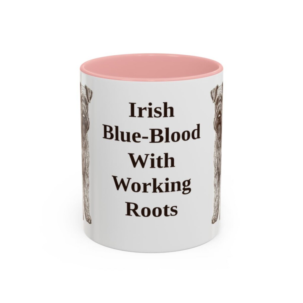 11oz Funny Kerry Blue Terrier Mug, Pink, front view