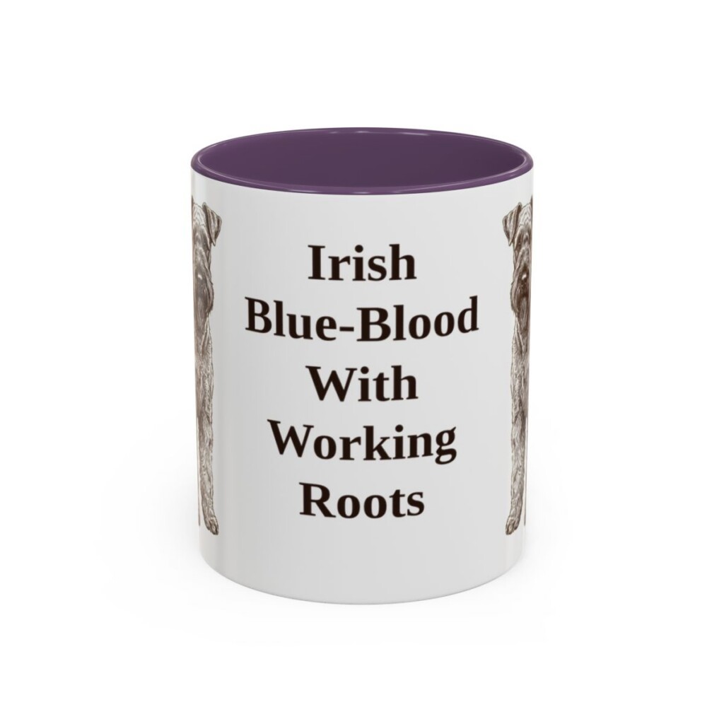 11oz Funny Kerry Blue Terrier Mug, Purple, front view