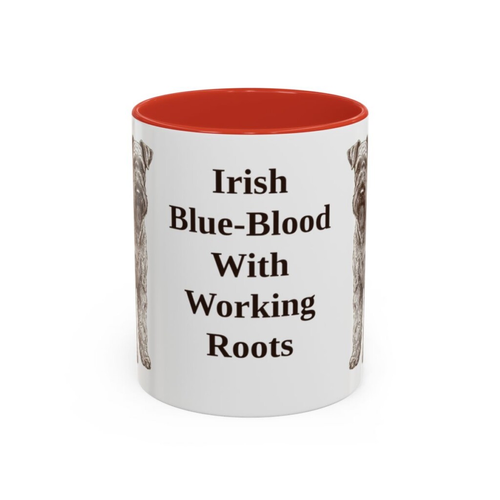 11oz Funny Kerry Blue Terrier Mug, Red, front view