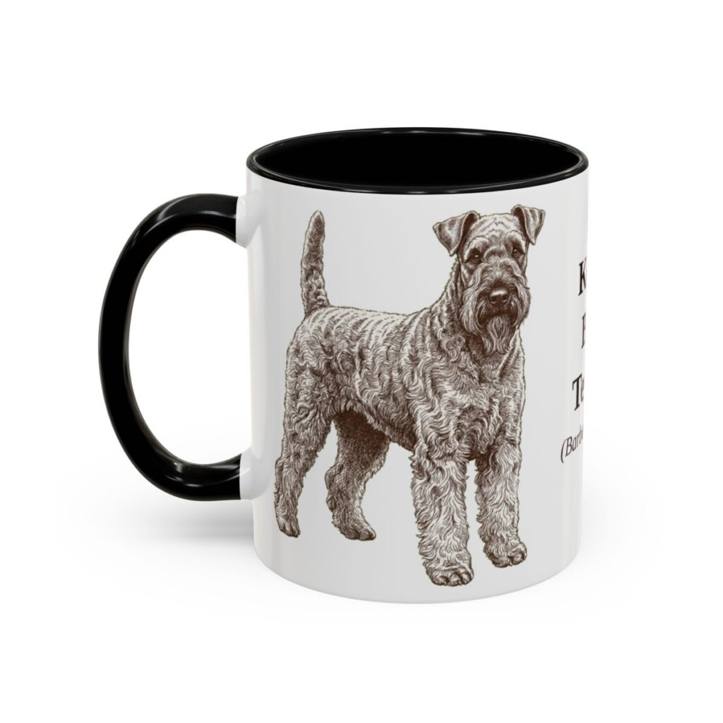 11oz Kerry Blue Terrier Latin Mug, Black, left side view