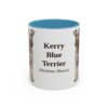 11oz Kerry Blue Terrier Latin Mug, Light Blue, front view