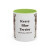 11oz Kerry Blue Terrier Latin Mug, Light Green, front view