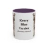 11oz Kerry Blue Terrier Latin Mug, Purple, front view