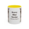 11oz Kerry Blue Terrier Latin Mug, Yellow, front view