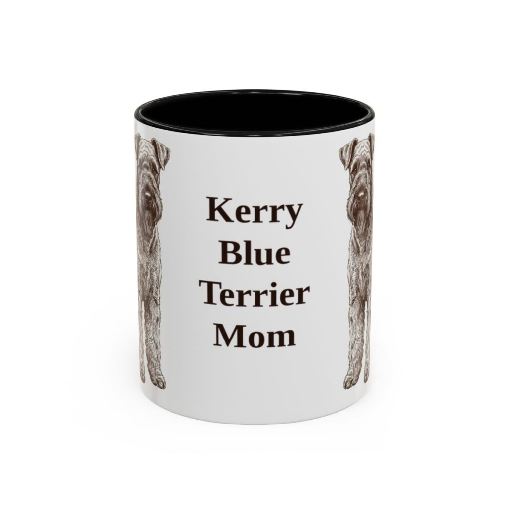 11oz-kerry-blue-terrier-mug-mom-black-front 11oz Kerry Blue Terrier Dog Mom Mug, Black, front view