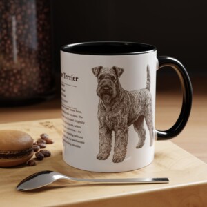 11oz Kerry Blue Terrier Mug, Black, lifestyle photo