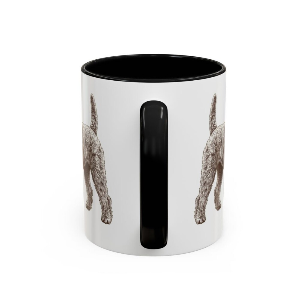 11oz Kerry Blue Terrier Mug, Black, back view