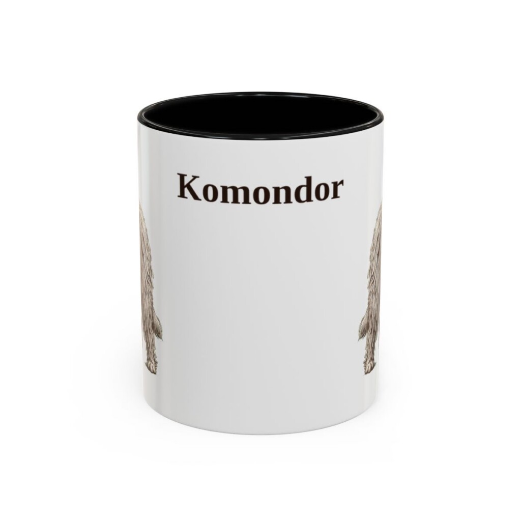 11oz Komondor Mug, Black, front view