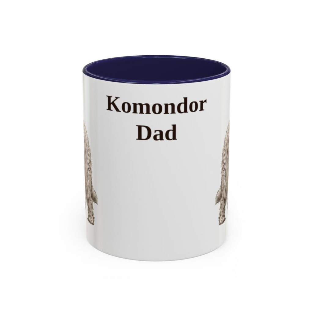 11oz Komondor Dog Dad Mug, Navy, front view