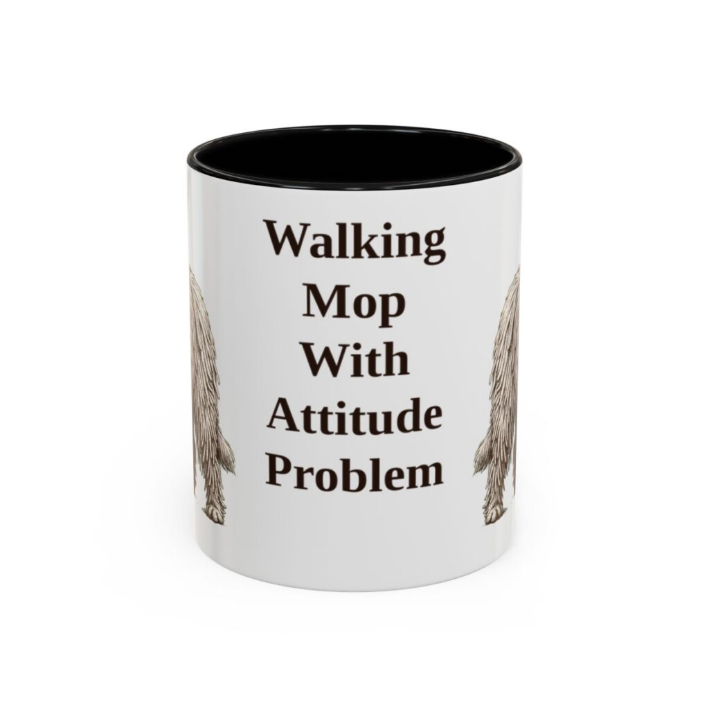 11oz Funny Komondor Mug, Black, front view