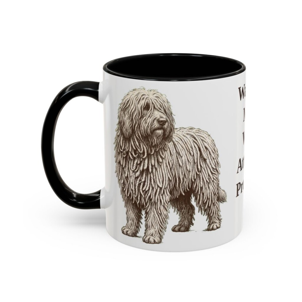 11oz Funny Komondor Mug, Black, left side view
