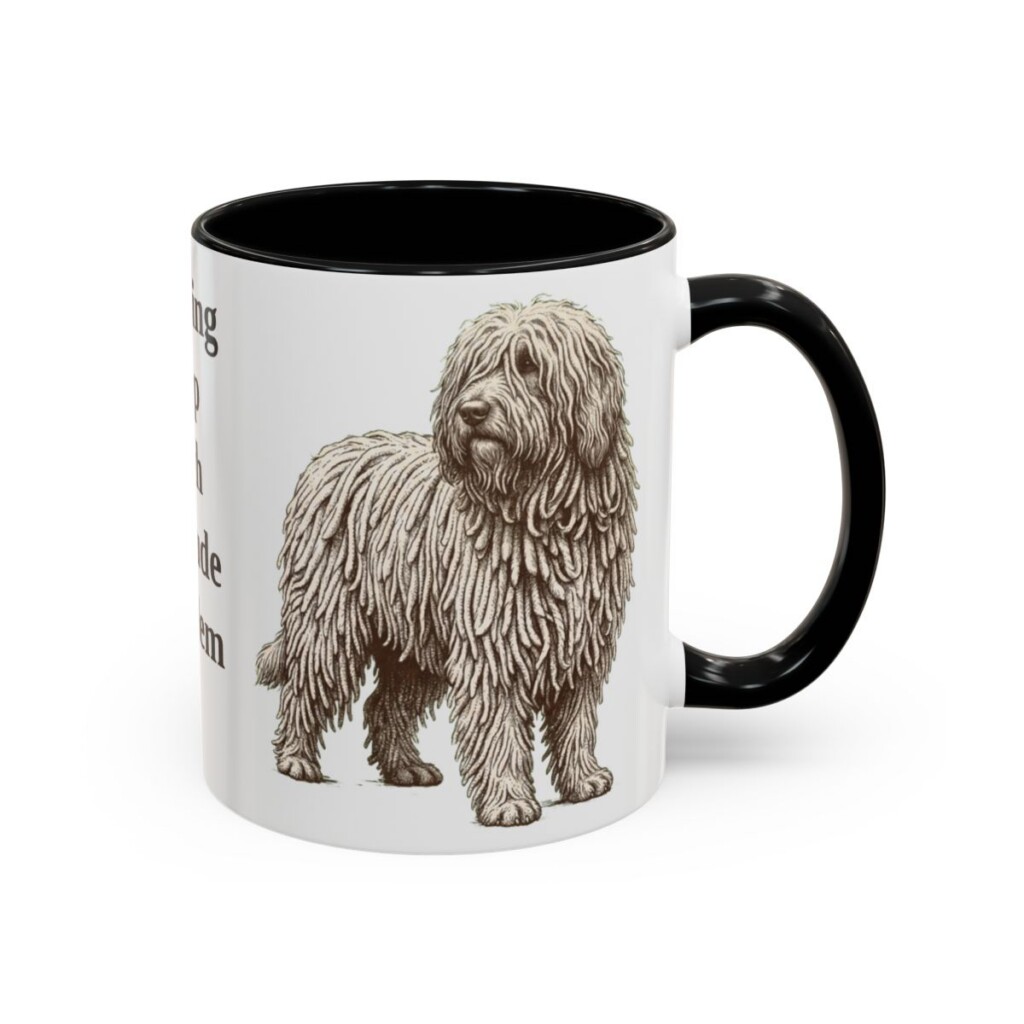 11oz Funny Komondor Mug, Black, right side view