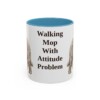 11oz Funny Komondor Mug, Light Blue, front view
