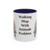 11oz Funny Komondor Mug, Navy, front view