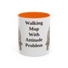 11oz Funny Komondor Mug, Orange, front view
