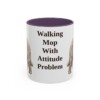 11oz Funny Komondor Mug, Purple, front view