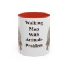11oz Funny Komondor Mug, Red, front view