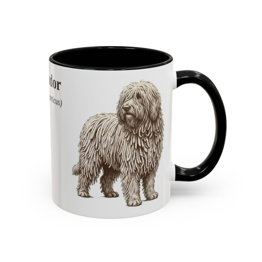 11oz Komondor Latin Mug, Black, right side view