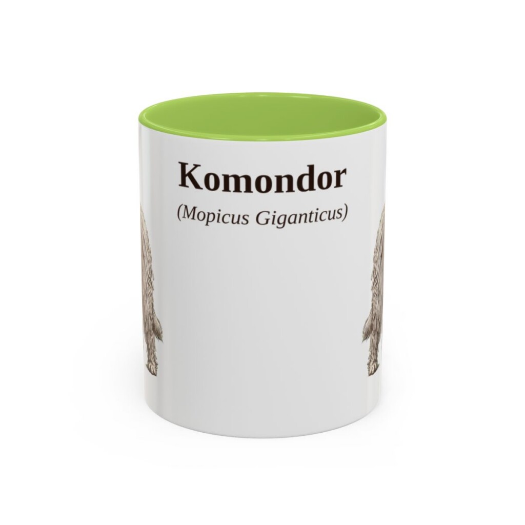 11oz Komondor Latin Mug, Light Green, front view