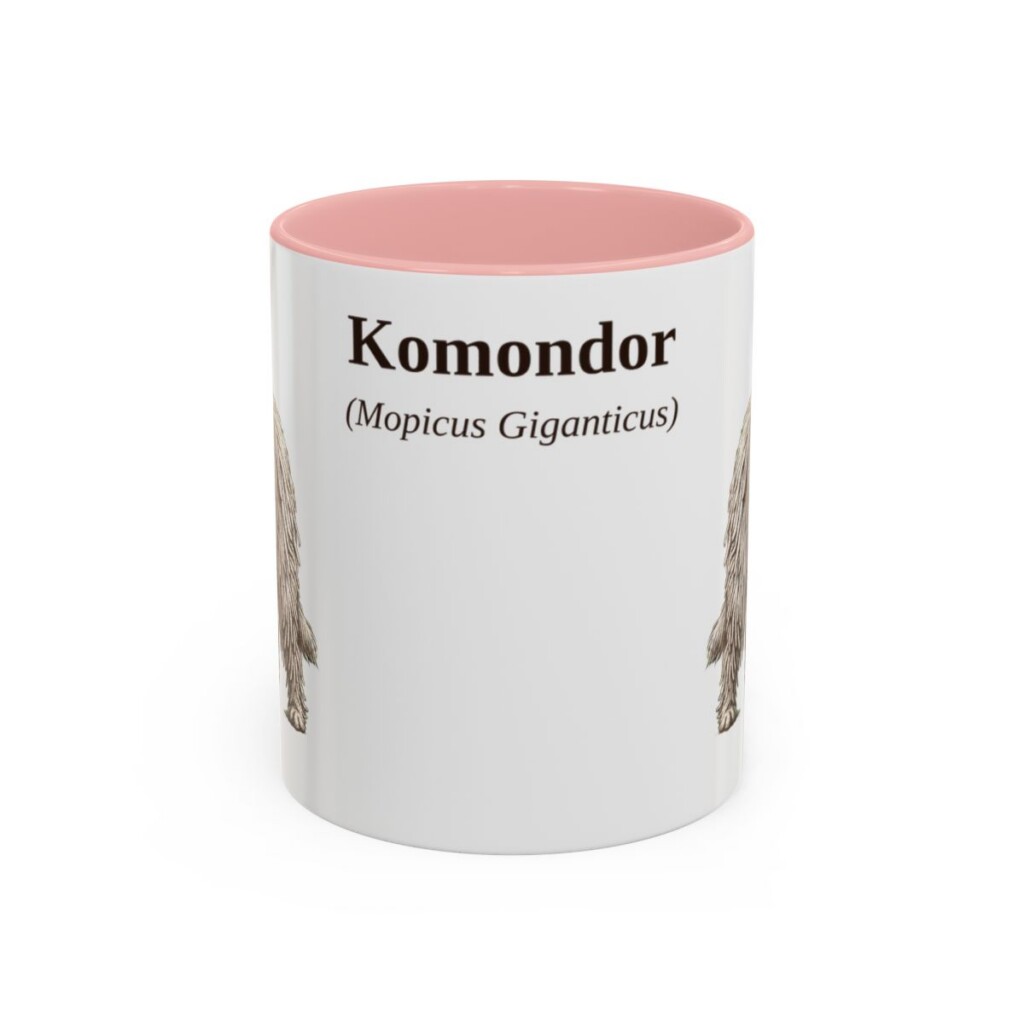 11oz Komondor Latin Mug, Pink, front view