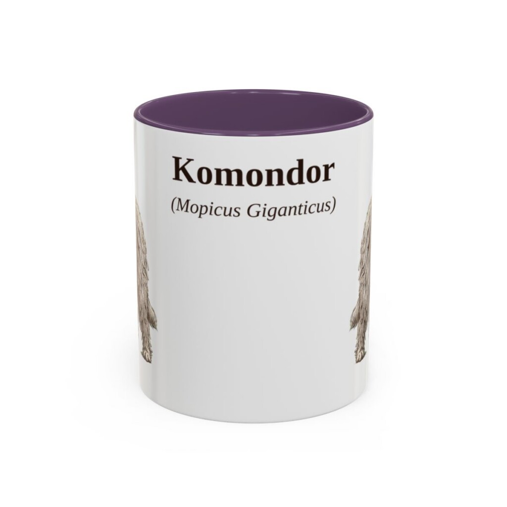 11oz Komondor Latin Mug, Purple, front view