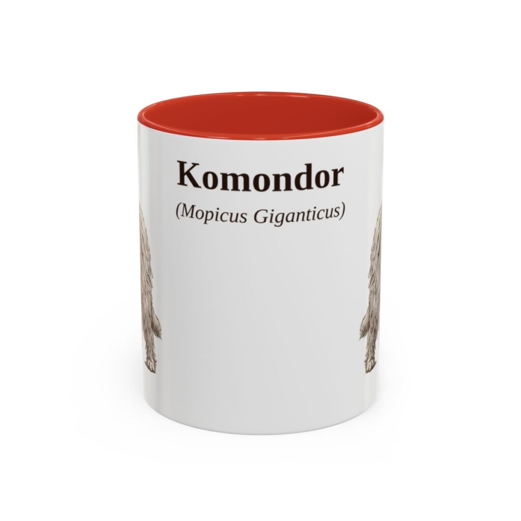11oz Komondor Latin Mug, Red, front view