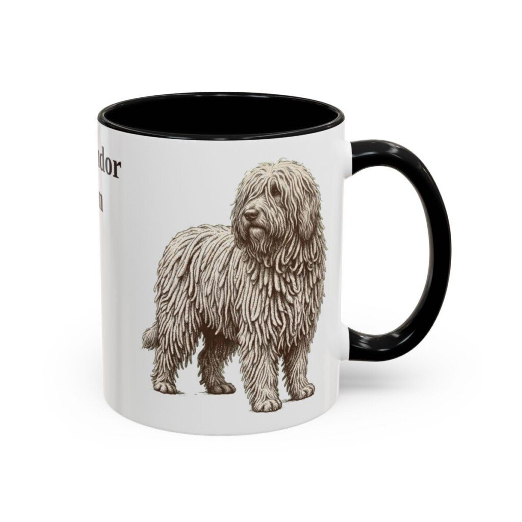 11oz Komondor Dog Mom Mug, Black, right side view