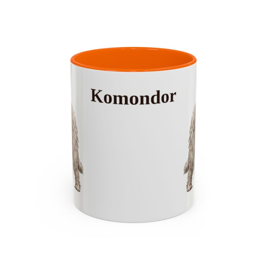 11oz Komondor Mug, Orange, front view
