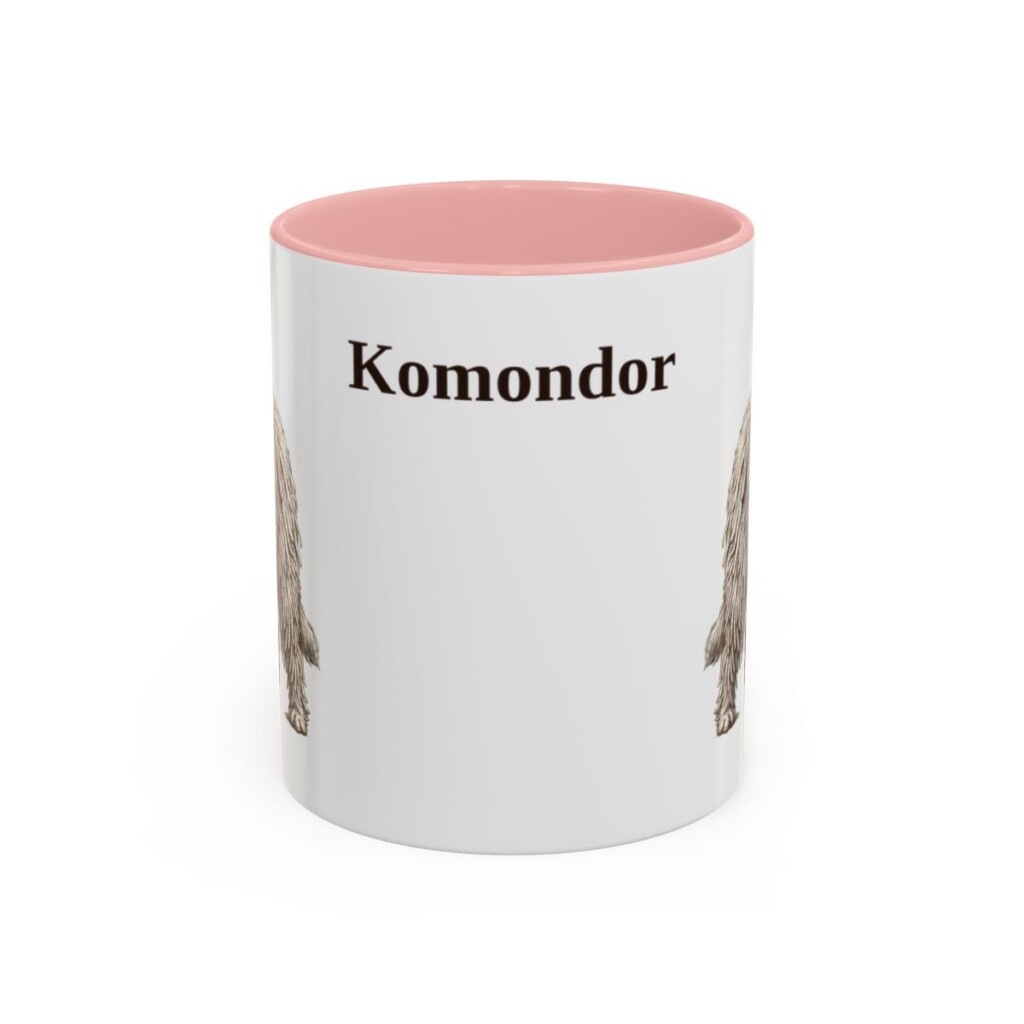 11oz Komondor Mug, Pink, front view
