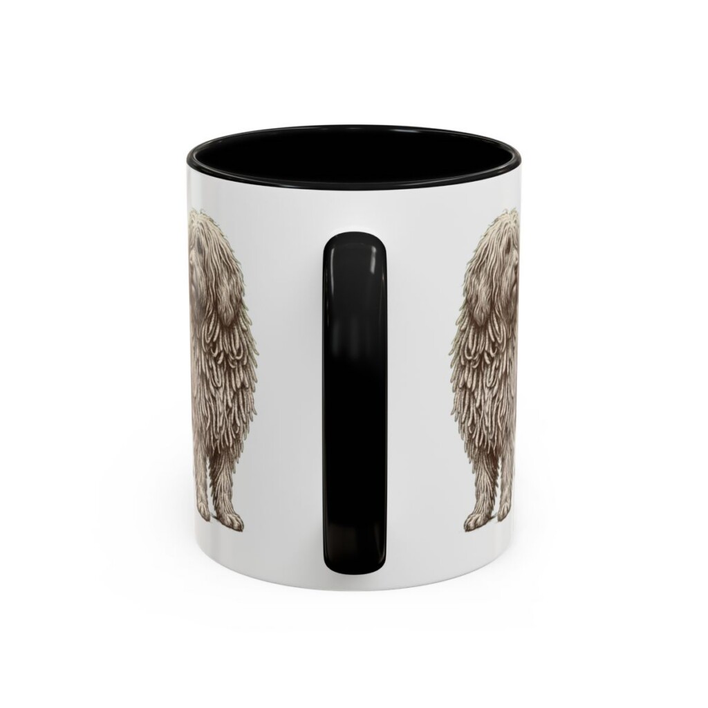 11oz Komondor Mug, Black, back view