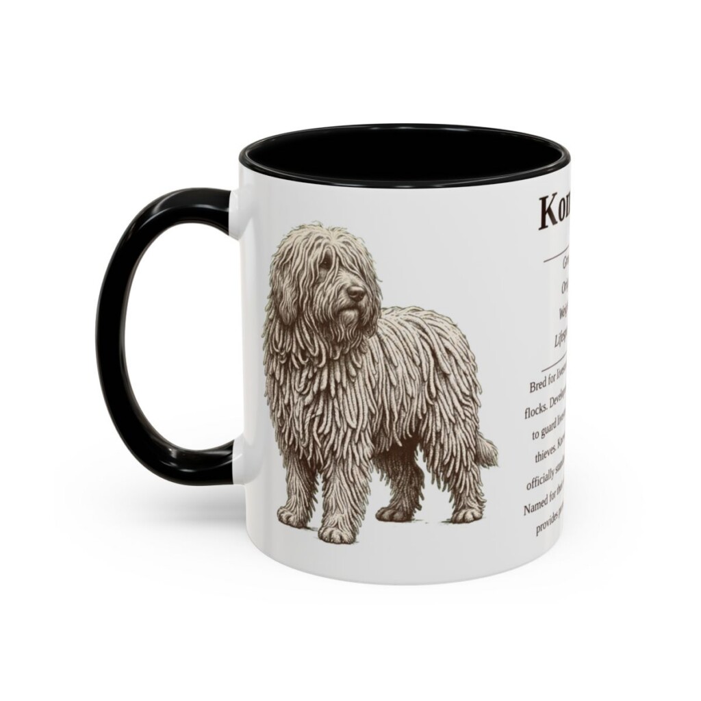 11oz Komondor Mug, Black, left side view