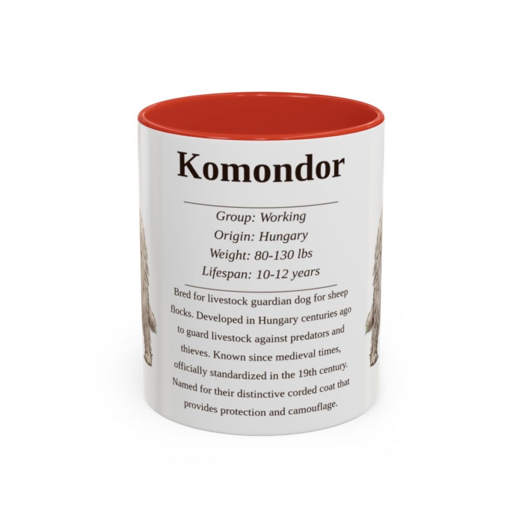 11oz Komondor Mug, Red, front view