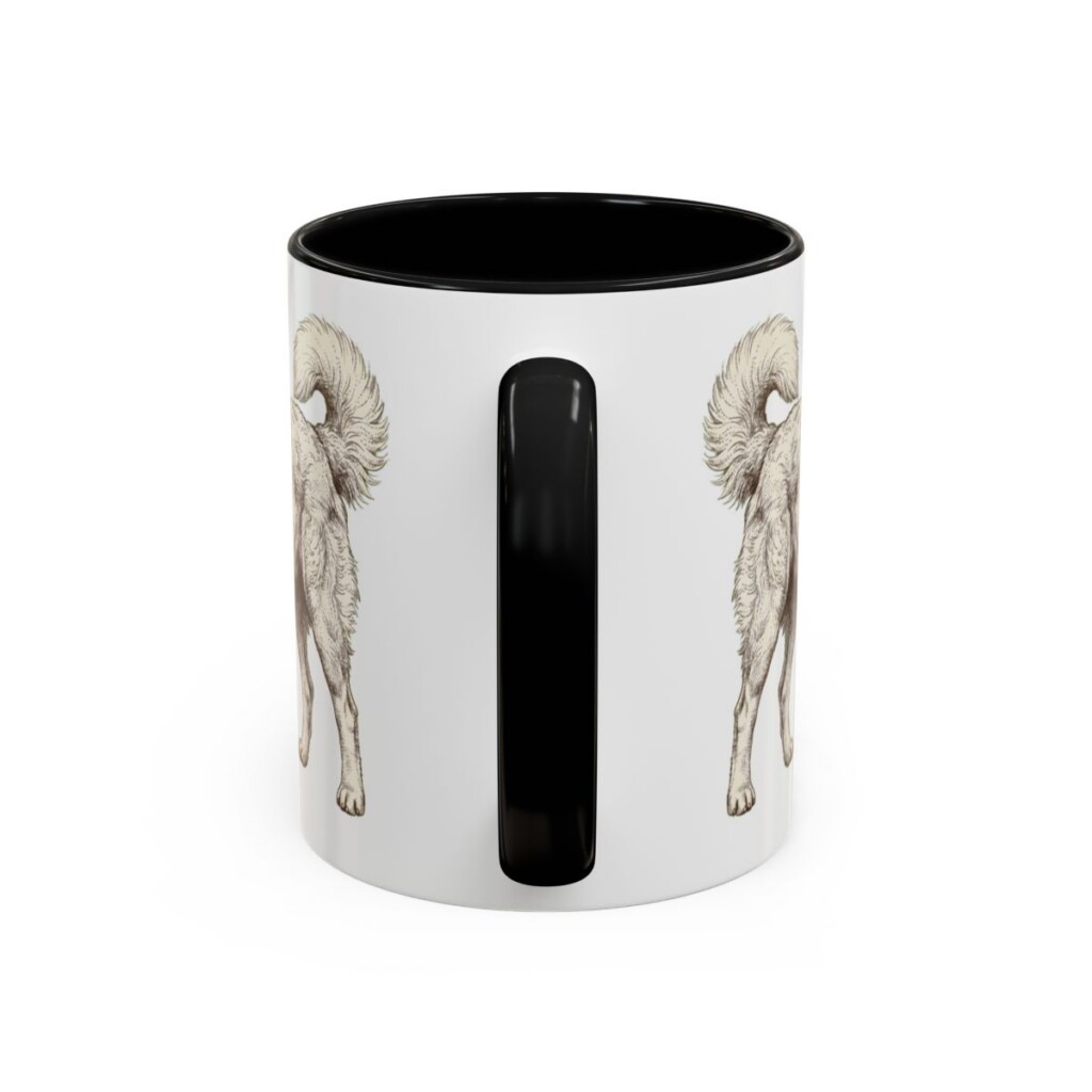 11oz Kuvasz Mug, Black, back view