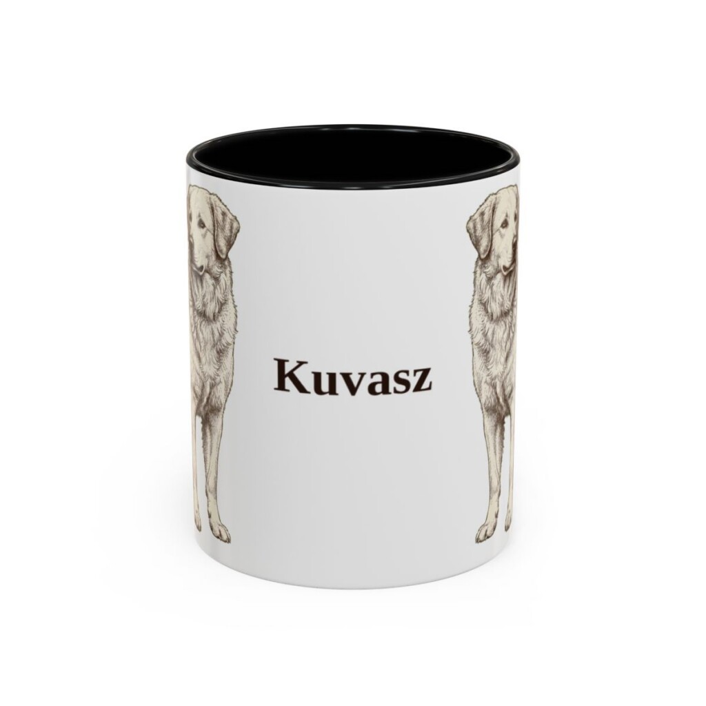 11oz Kuvasz Mug, Black, front view