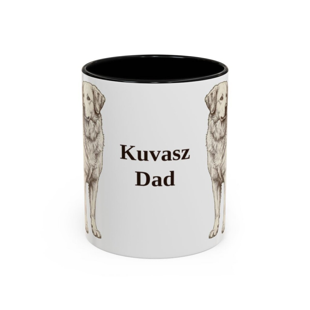 11oz Kuvasz Dog Dad Mug, Black, front view