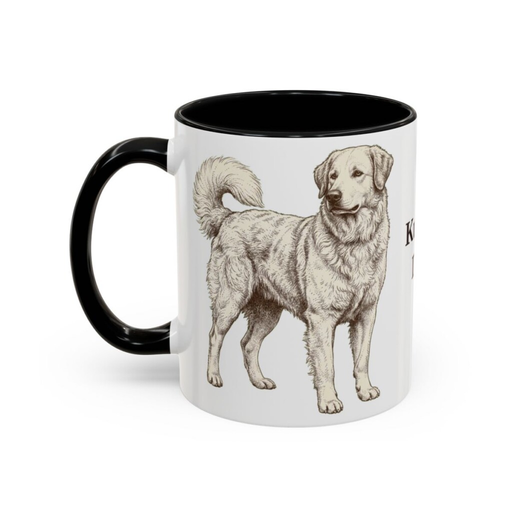 11oz Kuvasz Dog Dad Mug, Black, left side view