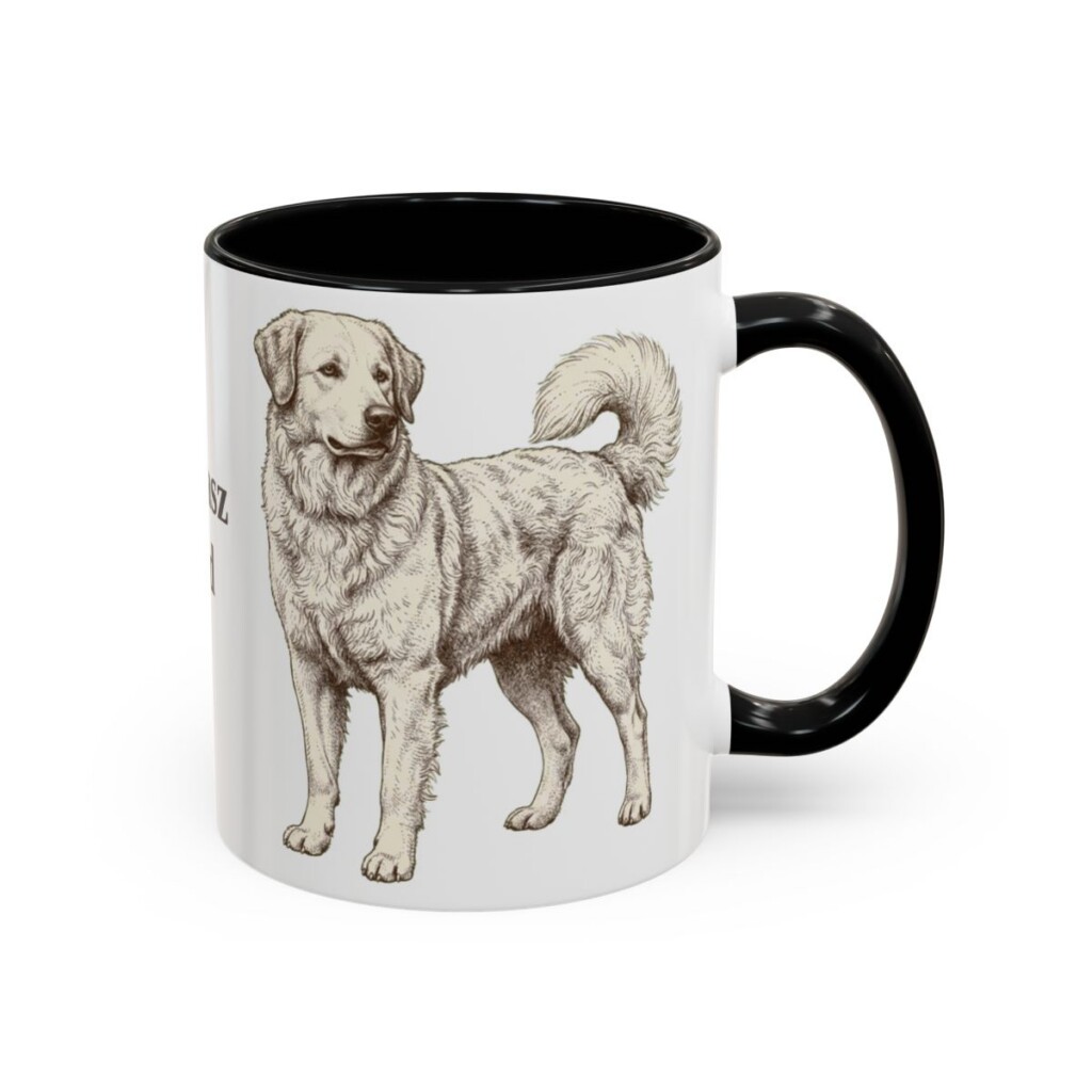 11oz Kuvasz Dog Dad Mug, Black, right side view
