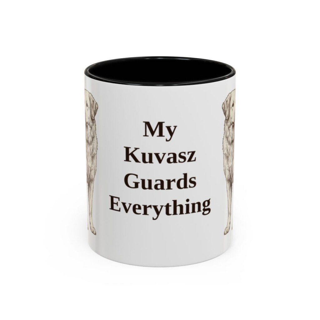 11oz Funny Kuvasz Mug, Black, front view