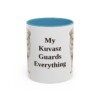 11oz Funny Kuvasz Mug, Light Blue, front view